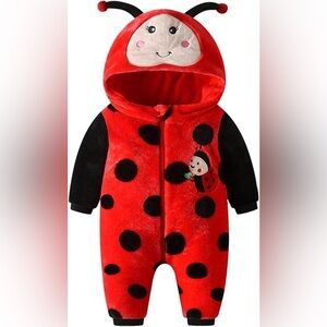 Ladybug Costume Hooded Onsie - Size 12-18 Months